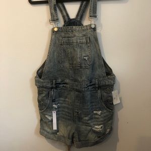Denim Overalls Shorts